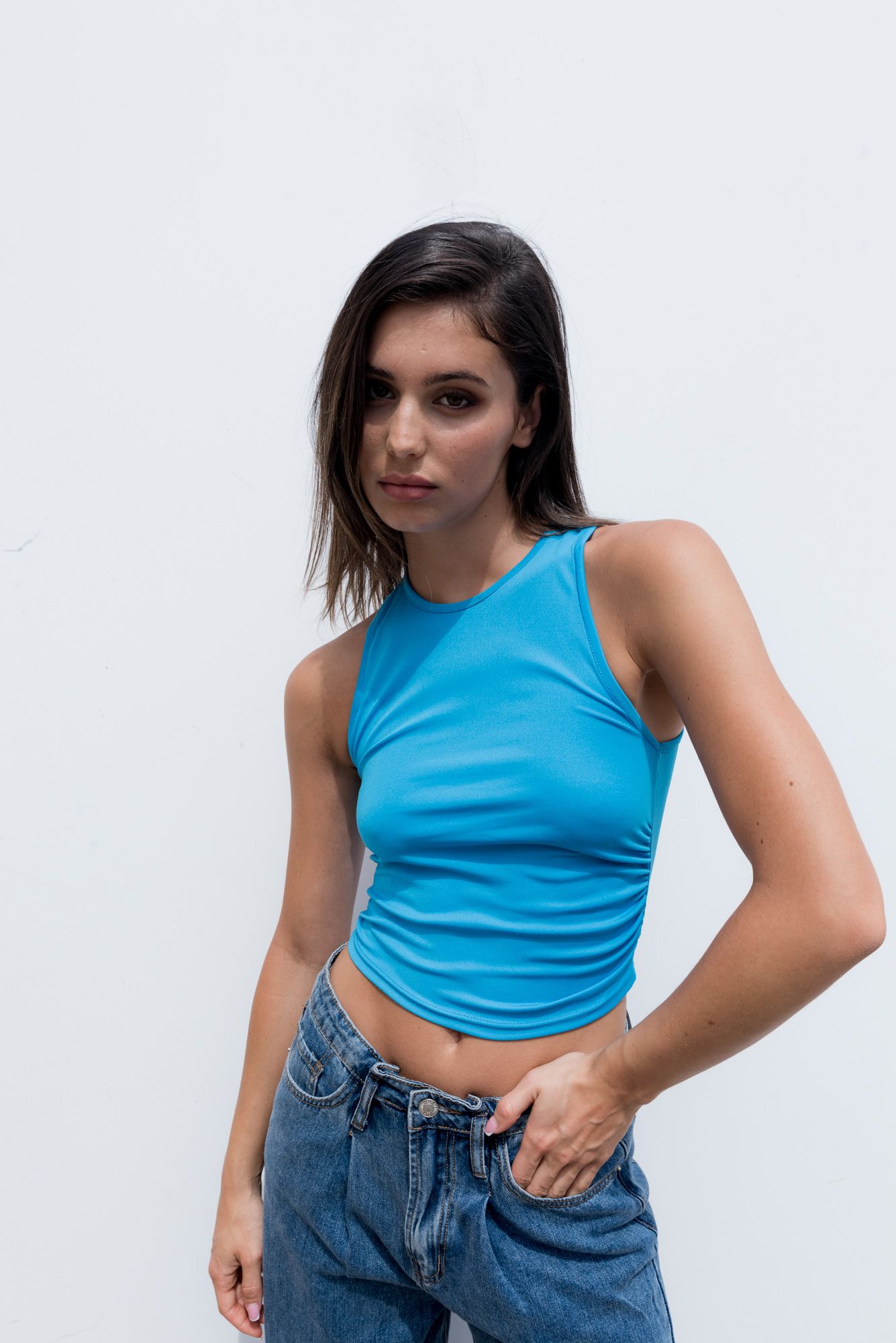 TOP ASSIMÉTRICO AZUL