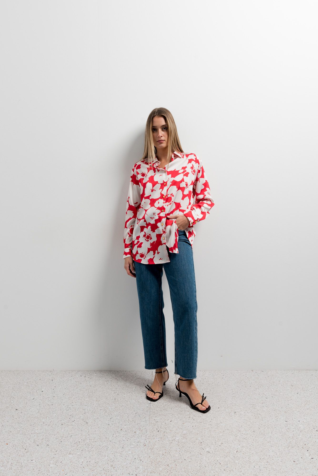 CAMISA DE CETIM ESTAMPADA