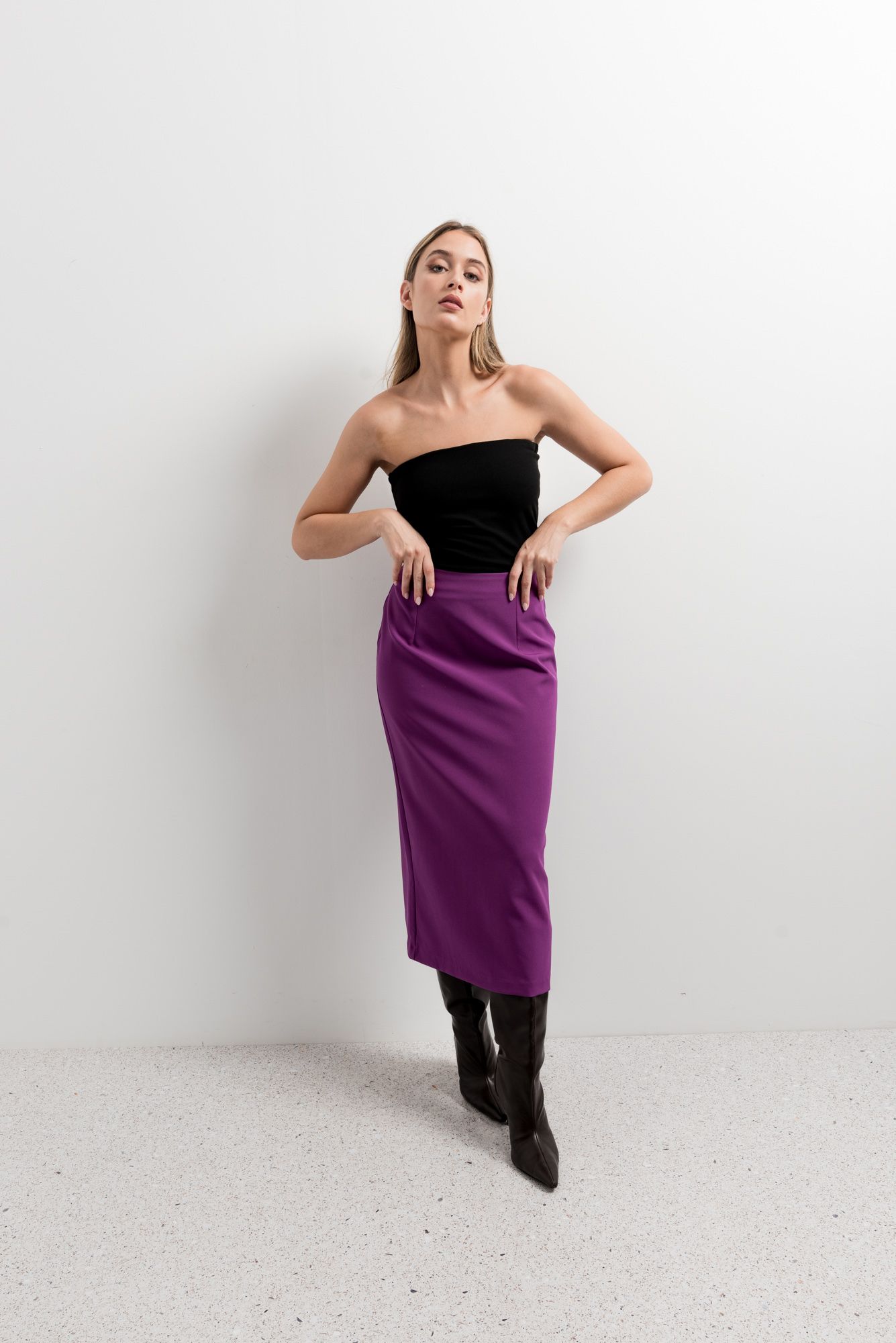 SAIA MIDI FENDA TRASEIRA ROXO