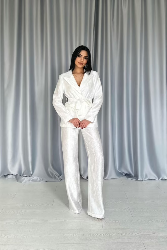 CONJUNTO BRILHANTE CALÇA COM CINTO DE CINTURA