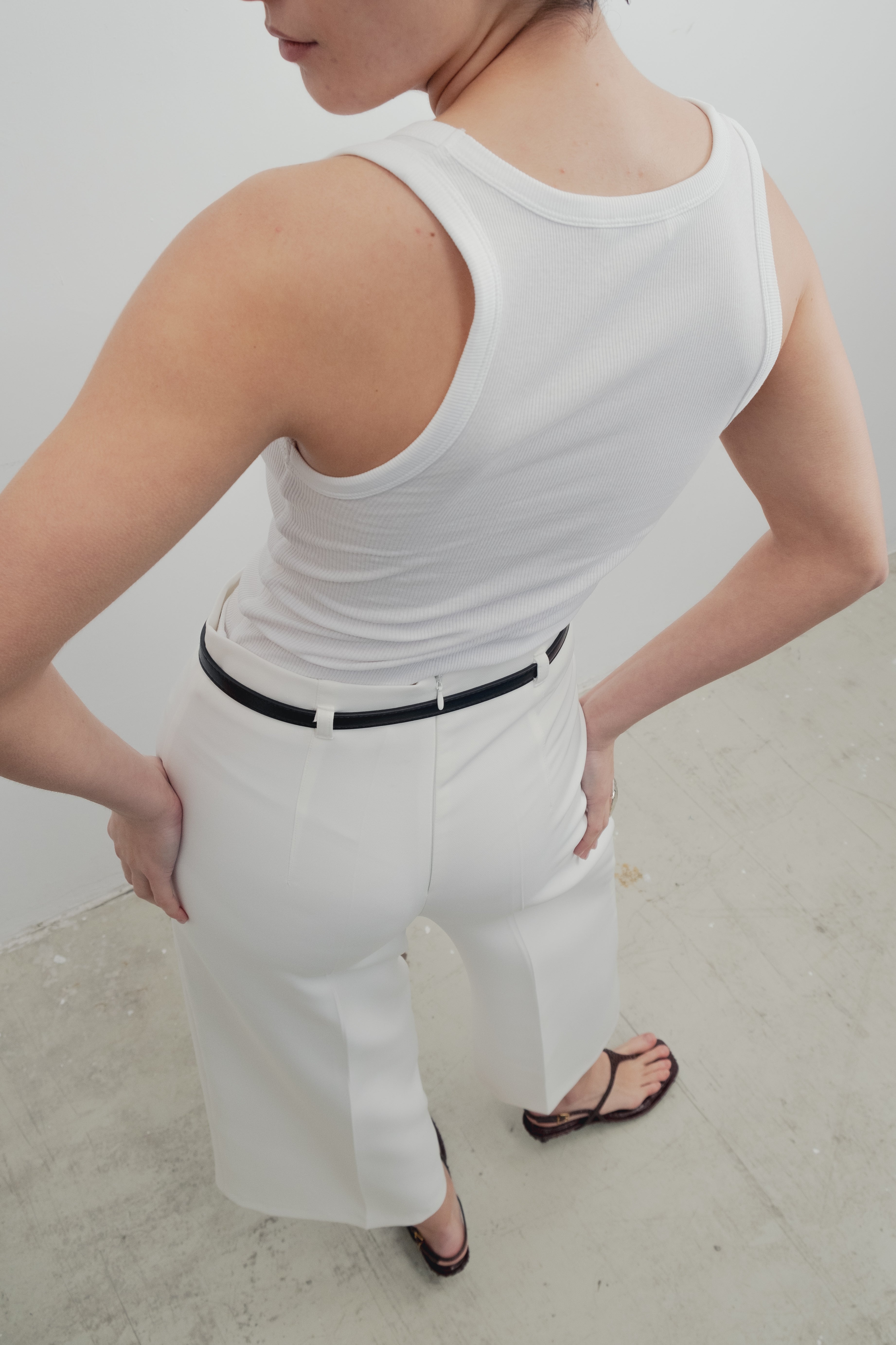 CALÇA CULOTTE COM CINTO CRU