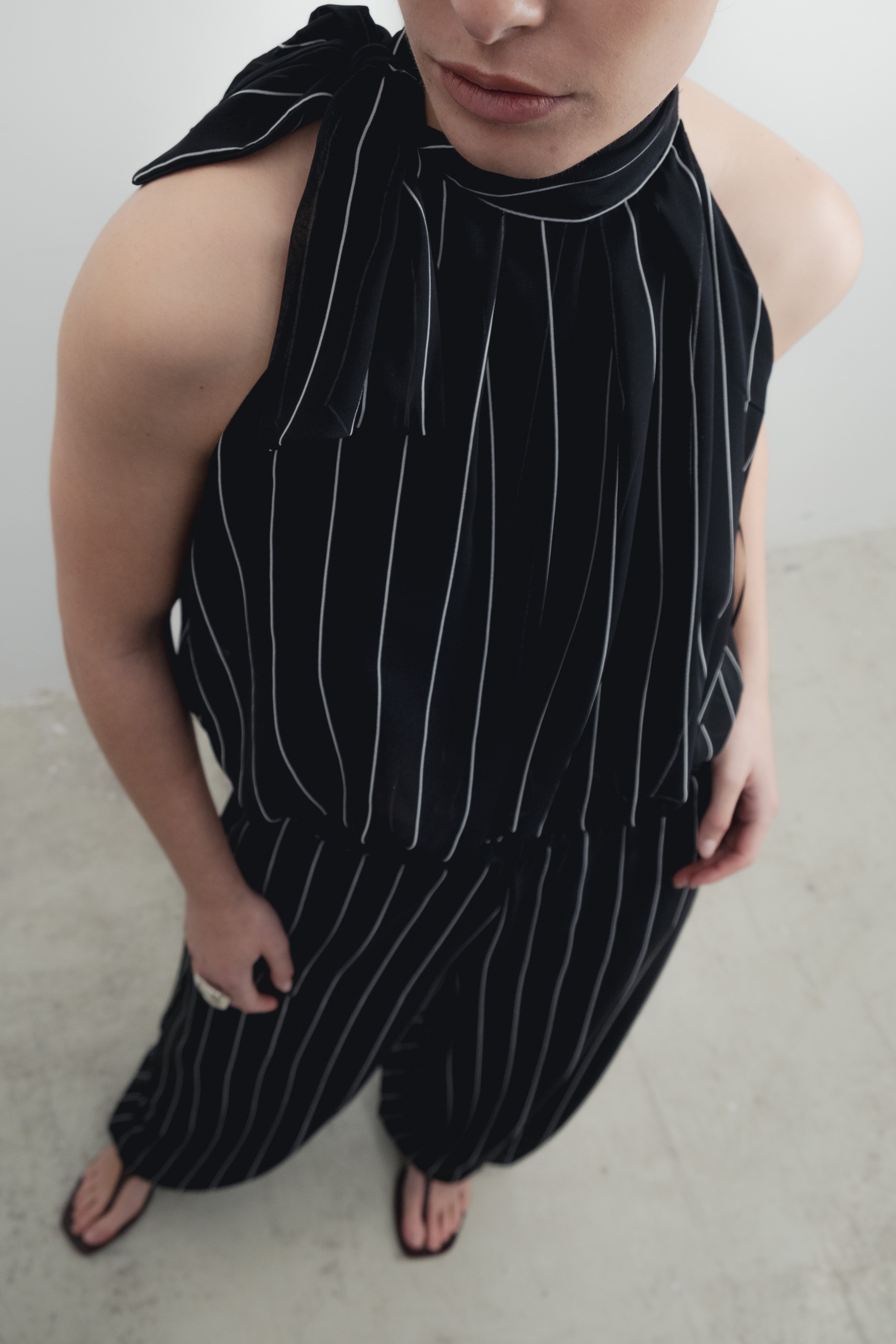 CONJUNTO CALÇA E TOP LISTRADO BUMPER
