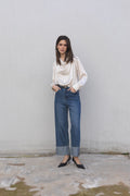 BLUSA ACETINADA COM LAÇO