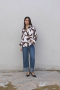 BLUSA DE CETIM ESTAMPADA