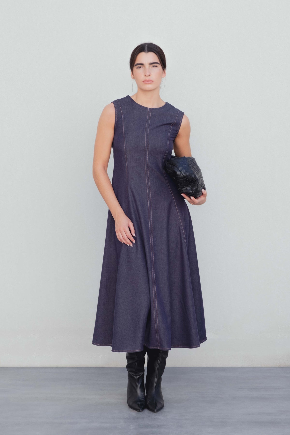 VESTIDO MIDI EFEITO GANGA