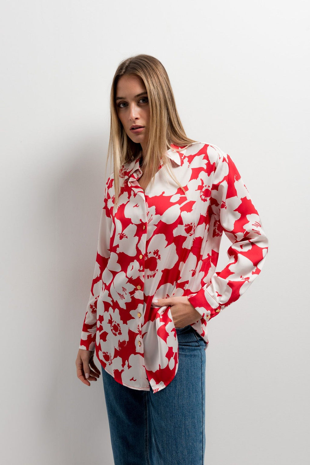 CAMISA DE CETIM ESTAMPADA