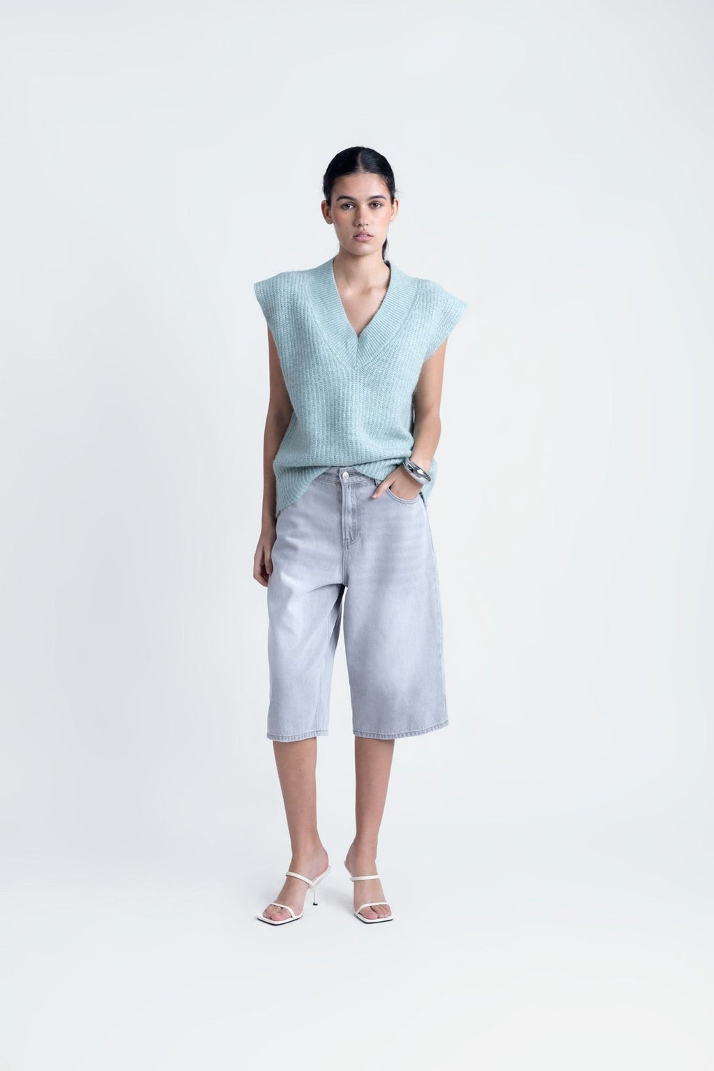 COLETE DE MALHA OVERSIZE