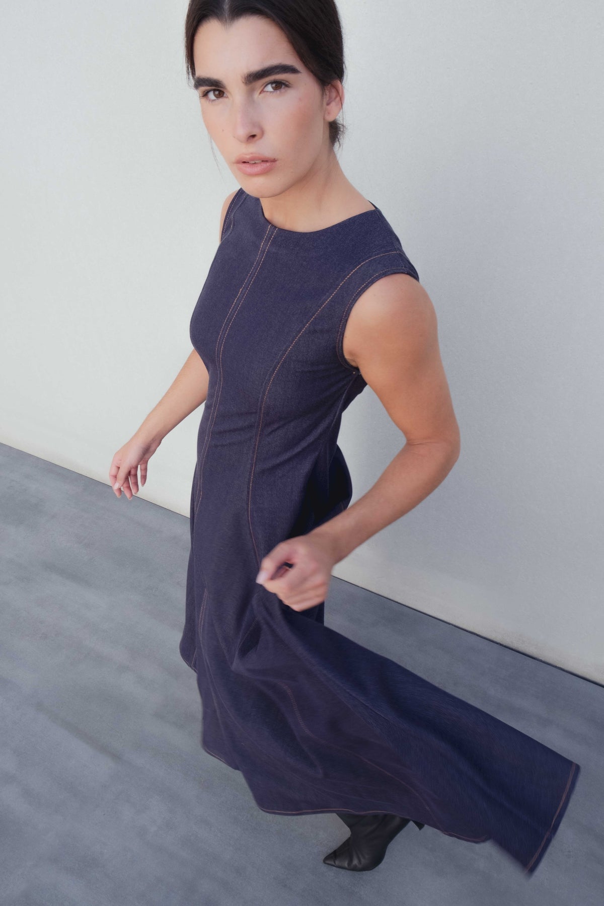 VESTIDO MIDI EFEITO GANGA