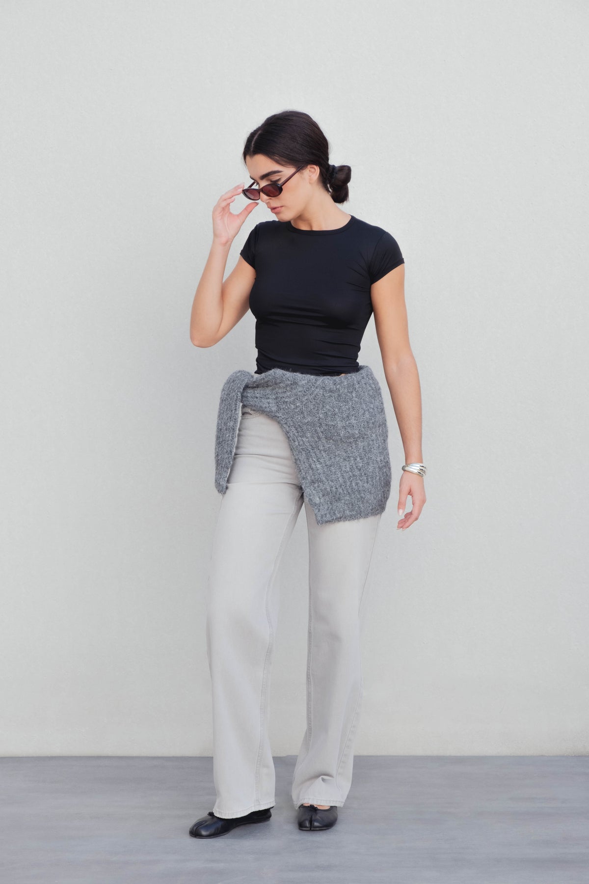 CALÇAS DE GANGA WIDE LEG CINTURA MÉDIA