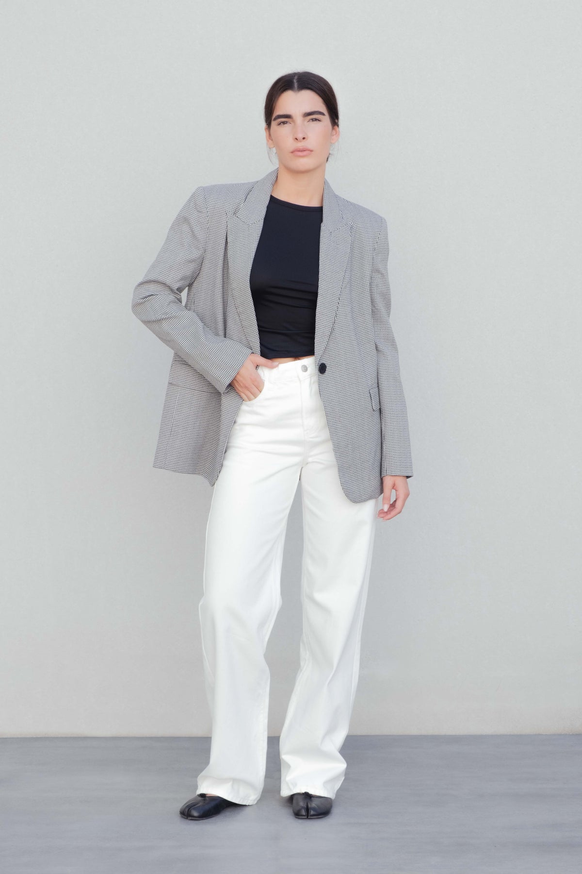 BLAZER COM PADRÃO PIED-DE-POULE