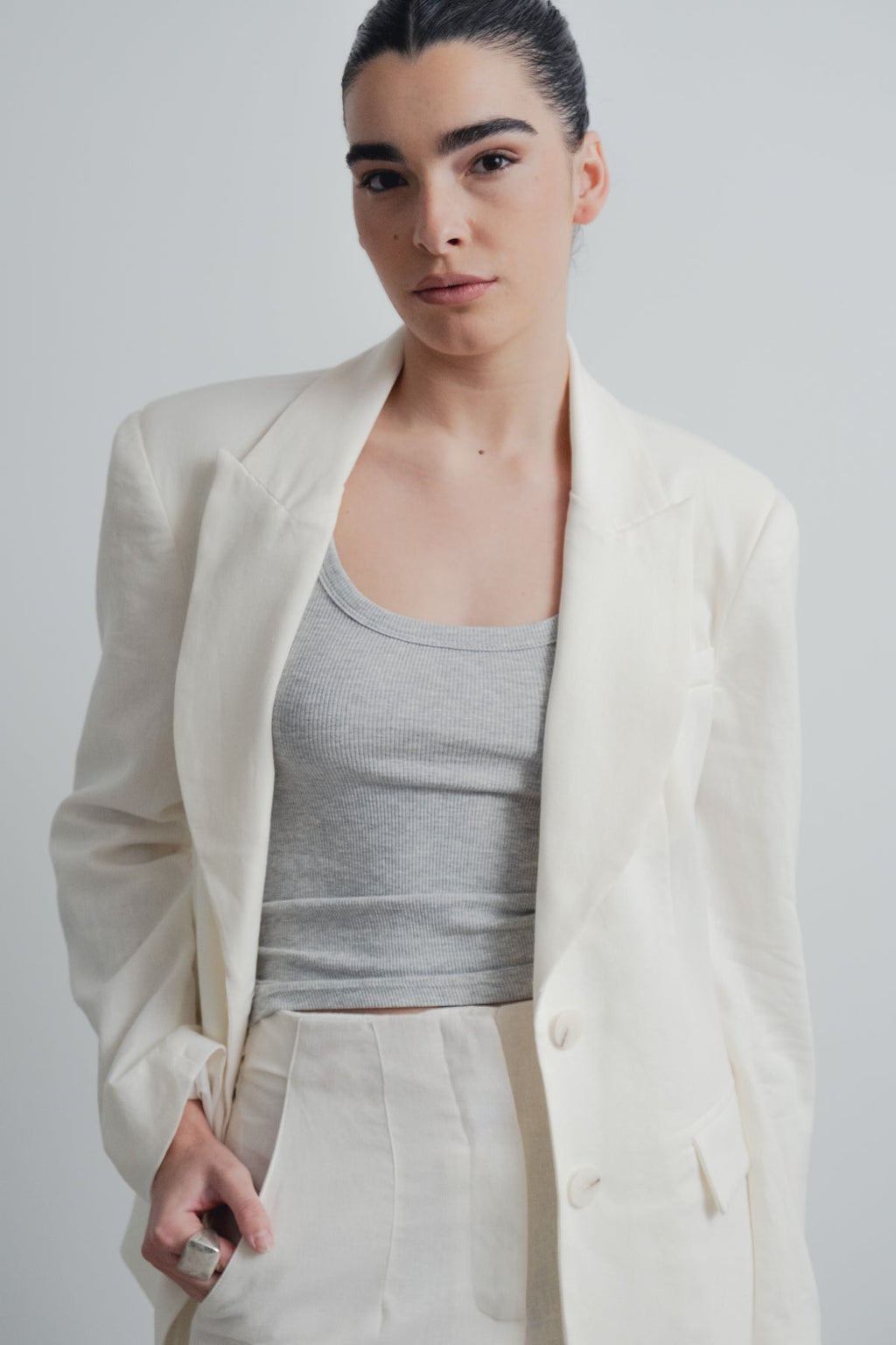 BLAZER DE LINHO CRU