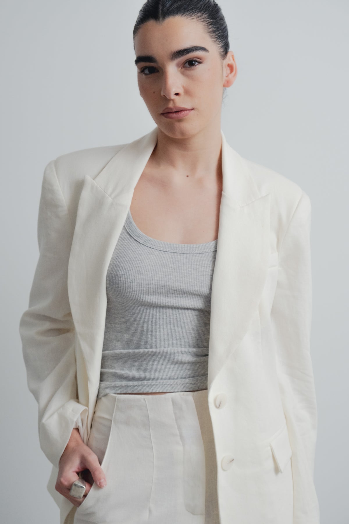 BLAZER DE LINHO CRU