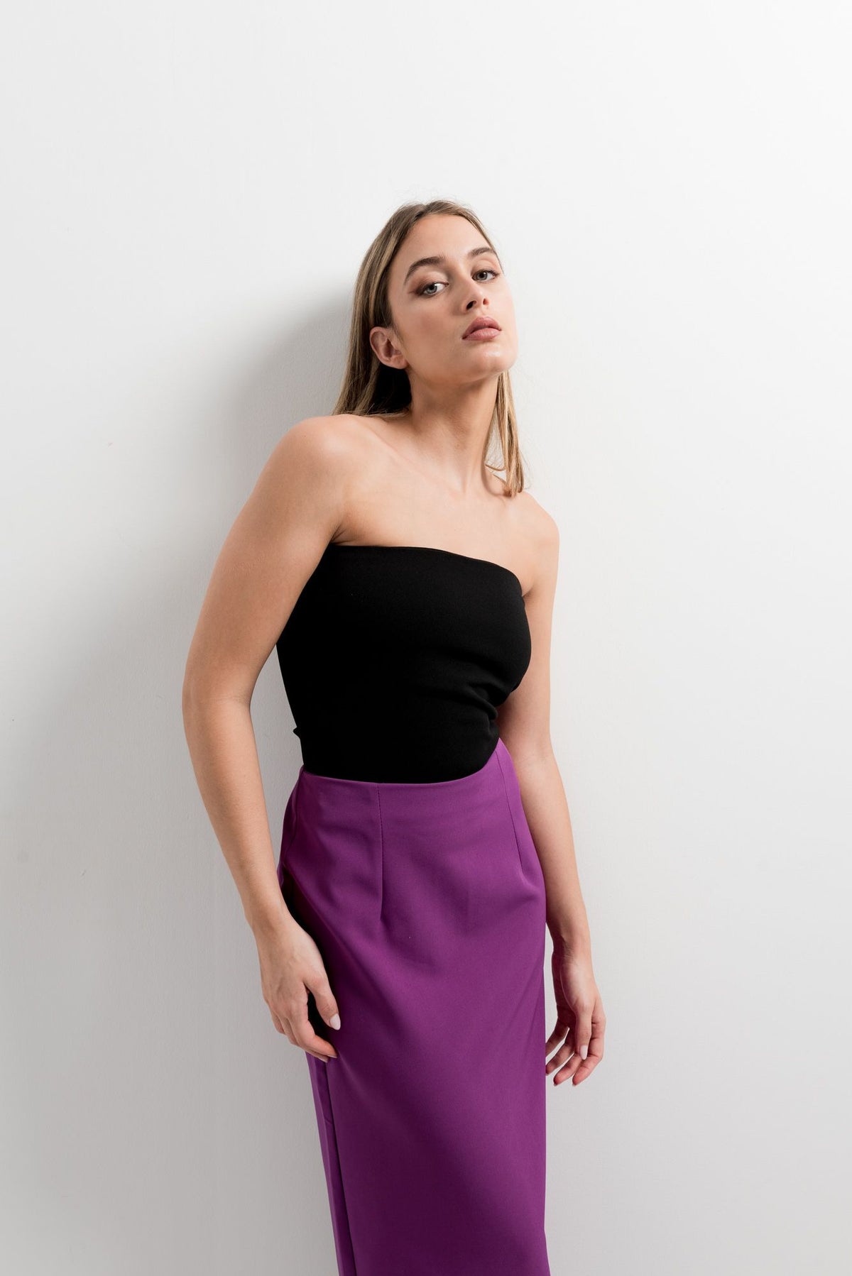 SAIA MIDI FENDA TRASEIRA ROXO